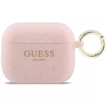Guess Silicone Glitter Ring Case for AirPods Pro 3, Pink