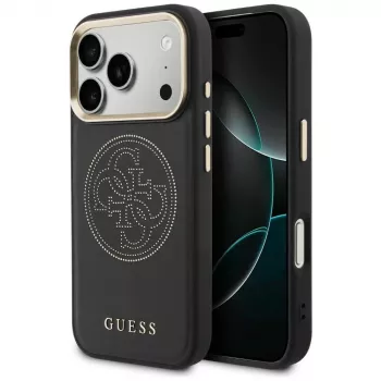 Guess Perforated 4G MagSafe tok iPhone 17 Pro-hoz, fekete