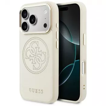 Guess Perforated 4G MagSafe tok iPhone 17 Pro készülékhez - bézs