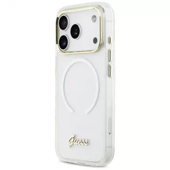 Guess IML Gradient Script Metal MagSafe tok Apple iPhone 17 Pro-hoz, fehér