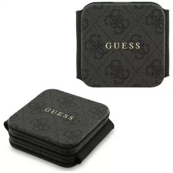 Guess 4G Wireless Charger - MagSafe 3-in-1 indukciós töltőállvány iPhone, AirPods és Apple Watch készülékhez, 15W (fekete)