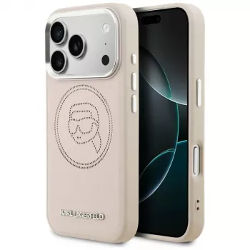 KARL LAGERFELD K Head Point Logo MagSafe tok iPhone 17 Pro Max-hoz, rózsaszín