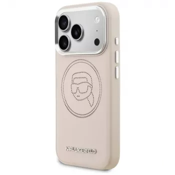 KARL LAGERFELD K Head Point Logo MagSafe tok iPhone 17 Pro Max-hoz, rózsaszín