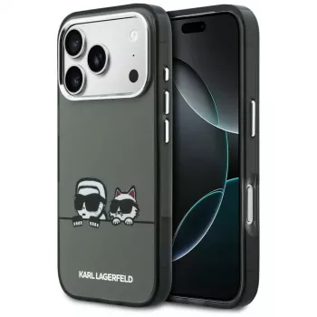 KARL LAGERFELD IML Karl & Choupette Peekaboo Logo MagSafe tok iPhone 17 Pro Max-hoz, fekete