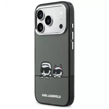 KARL LAGERFELD IML Karl & Choupette Peekaboo Logo MagSafe tok iPhone 17 Pro Max-hoz, fekete