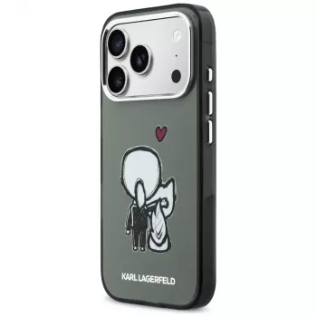 KARL LAGERFELD Karl & Choupette Back MagSafe tok iPhone 17 Pro Max-hoz, fekete