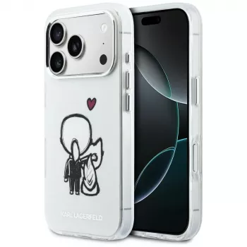 Karl Lagerfeld Karl & Choupette Back MagSafe tok iPhone 17 Pro Max-hoz, átlátszó