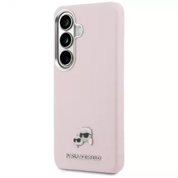 Karl Lagerfeld Saffiano KC Metal Logo MagSafe tok Samsung Galaxy S26 készülékhez, rózsaszín