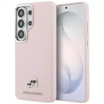 KARL LAGERFELD Saffiano KC Metal Logo MagSafe tok Samsung Galaxy S26 Ultra készülékhez, rózsaszín