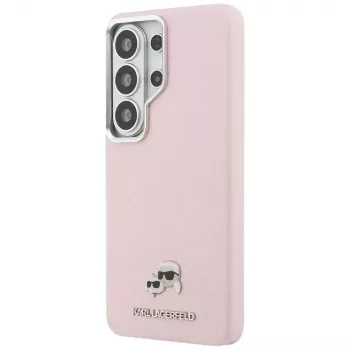 KARL LAGERFELD Saffiano KC Metal Logo MagSafe tok Samsung Galaxy S26 Ultra készülékhez, rózsaszín
