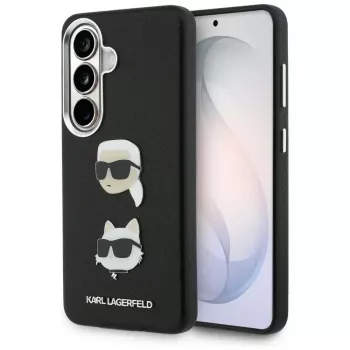 KARL LAGERFELD Saffiano Double Heads Metal tok Samsung Galaxy S26 készülékhez, fekete