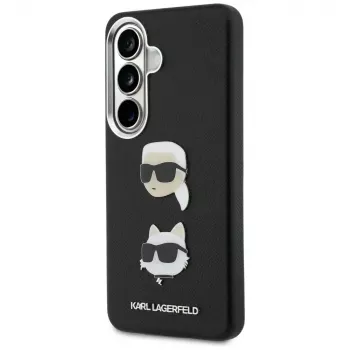 KARL LAGERFELD Saffiano Double Heads Metal tok Samsung Galaxy S26 készülékhez, fekete