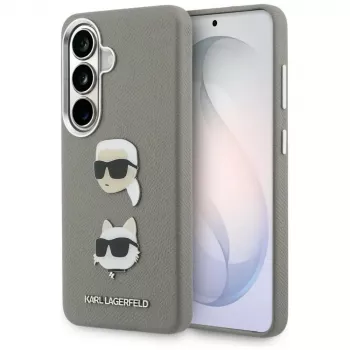Karl Lagerfeld Saffiano Double Heads Metal tok Samsung Galaxy S26 készülékhez, ezüst