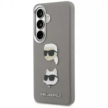 Karl Lagerfeld Saffiano Double Heads Metal tok Samsung Galaxy S26 készülékhez, ezüst