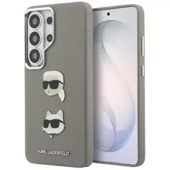 Karl Lagerfeld Saffiano Double Heads Metal tok Samsung Galaxy S26 Ultra készülékhez, ezüst