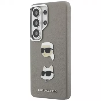 Karl Lagerfeld Saffiano Double Heads Metal tok Samsung Galaxy S26 Ultra készülékhez, ezüst
