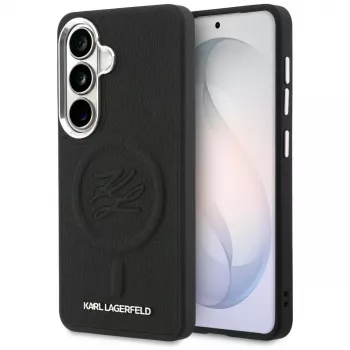 KARL LAGERFELD Embossed Ring Initials MagSafe tok Samsung Galaxy S26 készülékhez, fekete
