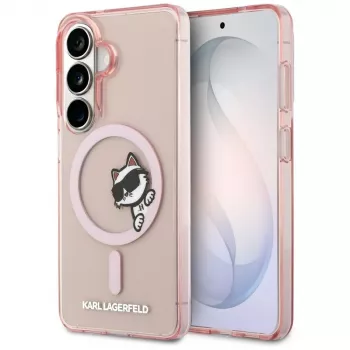 Karl Lagerfeld IML Peekaboo Choupette MagSafe tok Samsung Galaxy S26 készülékhez, rózsaszín