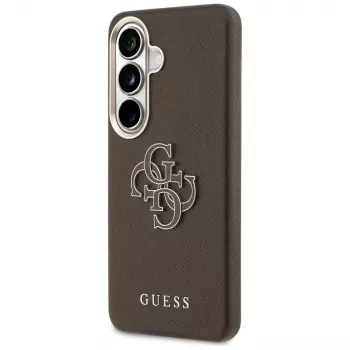 Guess Grained Big 4G Metal Logo tok Samsung Galaxy S26+ készülékhez, barna