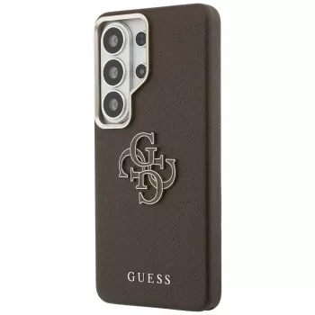 Guess Grained Big 4G Metal Logo tok Samsung Galaxy S26 Ultra készülékhez, barna