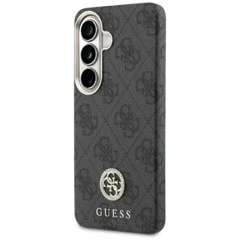Guess 4G Rhinestone Round Logo MagSafe tok Samsung Galaxy S26 készülékhez (fekete)