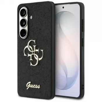Guess Fixed Glitter Big 4G Metal Logo tok Samsung Galaxy S26 készülékhez (fekete)
