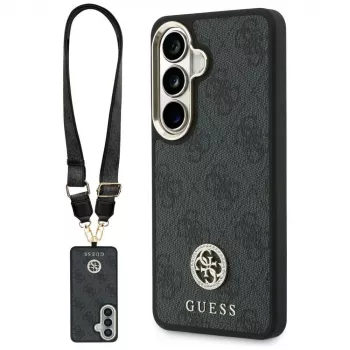 Guess 4G Big Rhinestone Triangle Strap MagSafe telefontok szett Samsung Galaxy S26 készülékhez - fekete