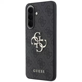 Guess Leather 4G Metal Logo tok Samsung Galaxy A57 5G készülékhez, fekete