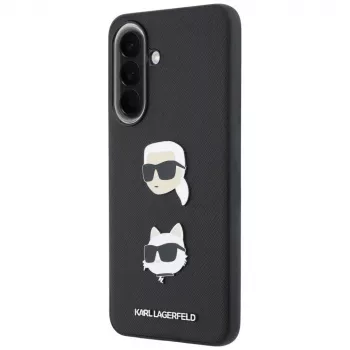 KARL LAGERFELD védőtok Samsung Galaxy A57 5G készülékhez, fekete, Karl & Choupette fejekkel, tűkkel és logóval