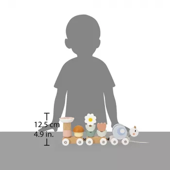 Janod Sweet Cocoon mágneses építővonat csiga húzós játék kockákkal és csörgővel, 12m+