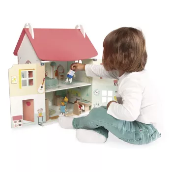 JANOD Lilliputiens fa babaház 15 tartozékkal J06467