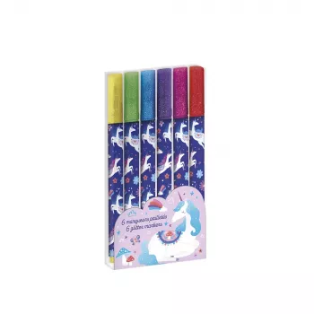 Janod csillogó filctollak 6 szín Unicorns Dreamland 6+