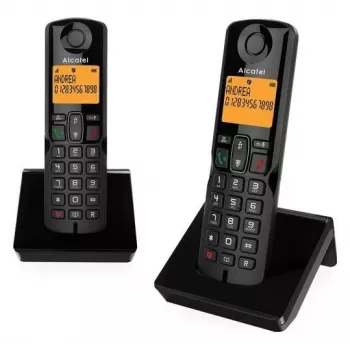 Alcatel S280 DUO vezeték nélküli DECT-telefon üzenetrögzítővel - 2 kagyló, fekete