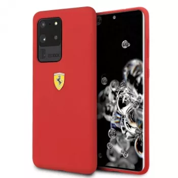 Ferrari kemény tok FESSIHCS69RE szilikon hátlap Samsung Galaxy S20 Ultra készülékhez - piros
