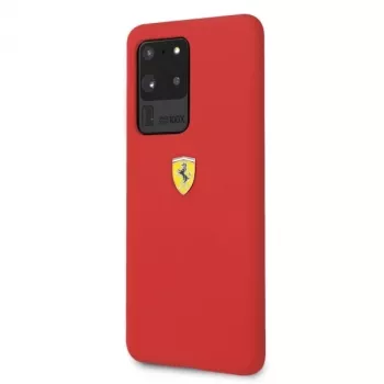 Ferrari kemény tok FESSIHCS69RE szilikon hátlap Samsung Galaxy S20 Ultra készülékhez - piros