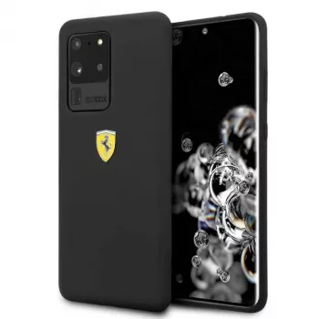 Ferrari kemény tok FESSIHCS69BK szilikon tok Samsung Galaxy S20 Ultrahoz - fekete