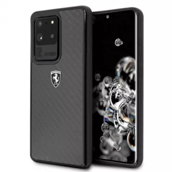 Ferrari kemény tok FEHCAHCS69BK Samsung Galaxy S20 Ultrahoz, fekete Carbon Heritage
