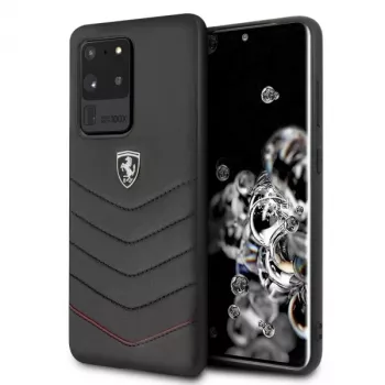 Ferrari kemény tok FEHQUHCS69BK Heritage Samsung Galaxy S20 Ultra készülékhez, fekete