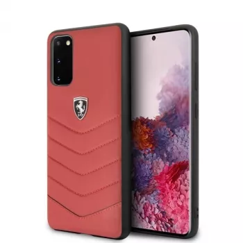 Ferrari kemény tok FEHQUHCS62RE Heritage Samsung Galaxy S20 készülékhez, piros