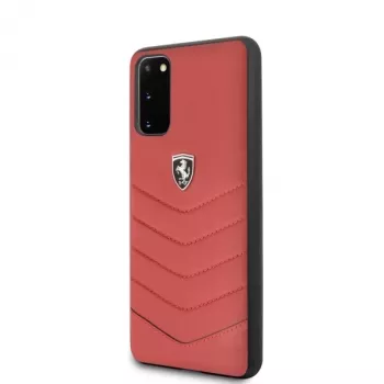 Ferrari kemény tok FEHQUHCS62RE Heritage Samsung Galaxy S20 készülékhez, piros