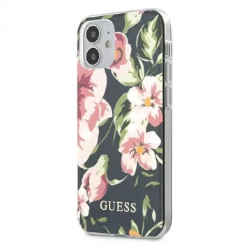 Guess Flower Collection hátlap Apple iPhone 12 Minihez - navy