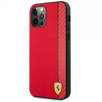 Ferrari FESAXHCP12LRE iPhone 12 Pro Max 6,7 inch piros kemény tok On Track Carbon Stripe
