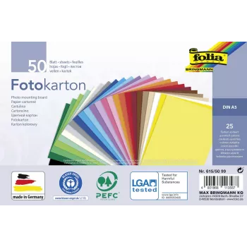 Folia fotókarton válogatott színek 300 g/m² 50 lap A4