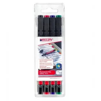 EDDING 140 permanent marker finomhegy fekete kék zöld piros 4 darab