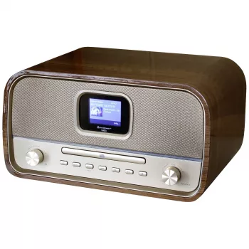 Soundmaster DAB970BR1 asztali rádió DAB+, FM, AUX, Bluetooth, CD, USB, akkutöltő funkció, barna