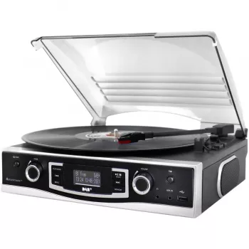 Soundmaster PL590SW sztereó lemezjátszó DAB+, FM, AUX, USB, felvételi funkció, fekete