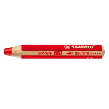 STABILO Woody 3 in 1 többfunkciós ceruza - piros - PEFC-tanúsított - 10 mm betét - darab