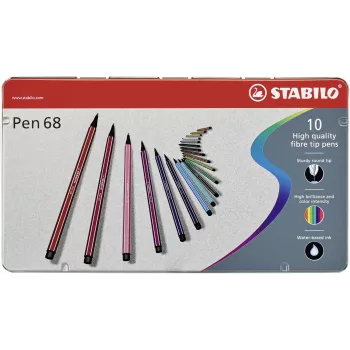 STABILO Pen 68 filctoll – 1 mm – 10 vegyes szín