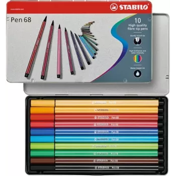 STABILO Pen 68 filctoll – 1 mm – 10 vegyes szín