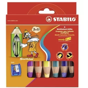 STABILO woody 3 in 1 Multi 6 darabos csomag – vegyes színek